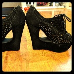 Black Lace Up Wedges Steve Madden